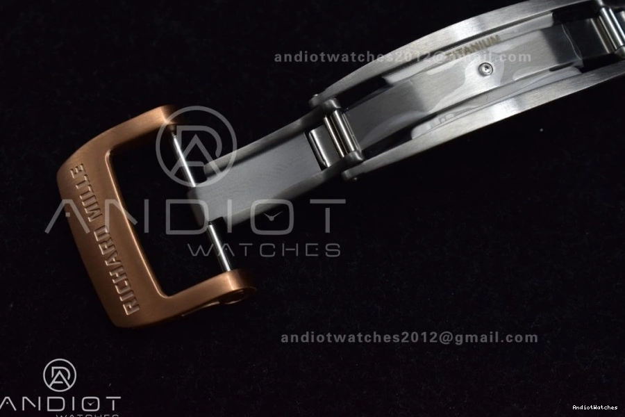 Strap Rubber Dial Best Chrono KVF RM011 1021 AllSeason Black A7750 RG on Black Edition Crystal V 1:1 1224